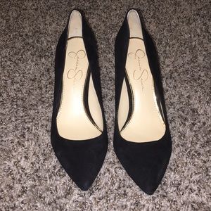 3 inch Black Velvet Heels